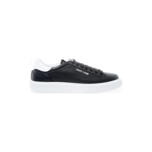 Elegant Black Leather Sneakers for Men