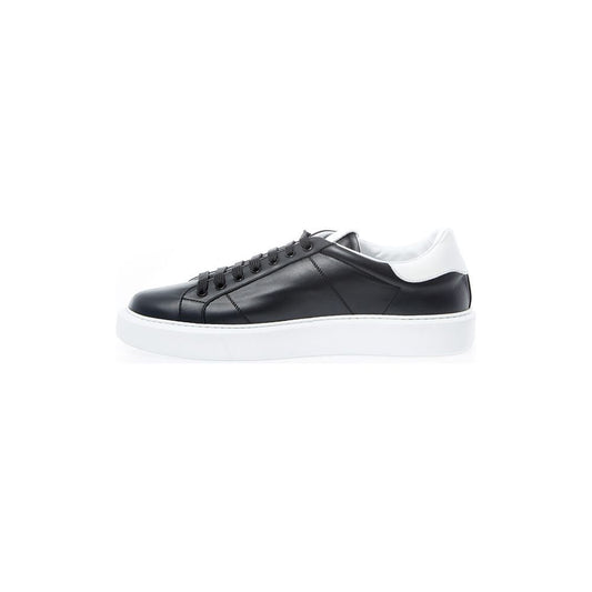 Elegant Black Leather Sneakers for Men