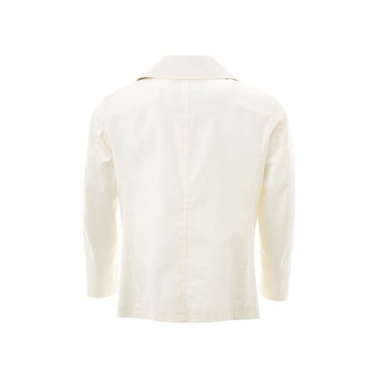 Elegant White Cotton Jacket for Men