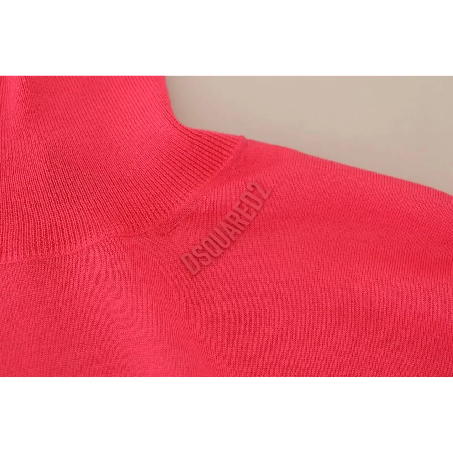 Pink Solid Long Sleeve Turtle Neck Casual Sweater