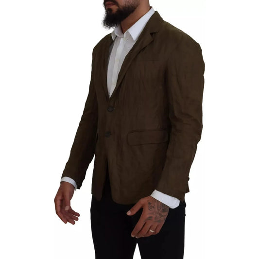 Green Single Breasted Men Coat Blazer Jacket