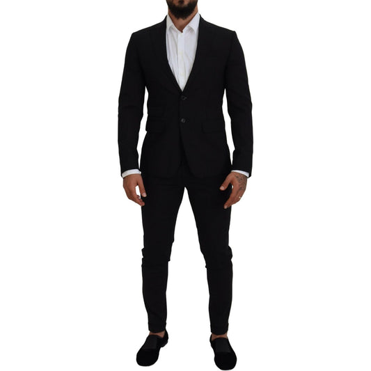 Black Wool Single Breasted 2 Piece LONDON Suit