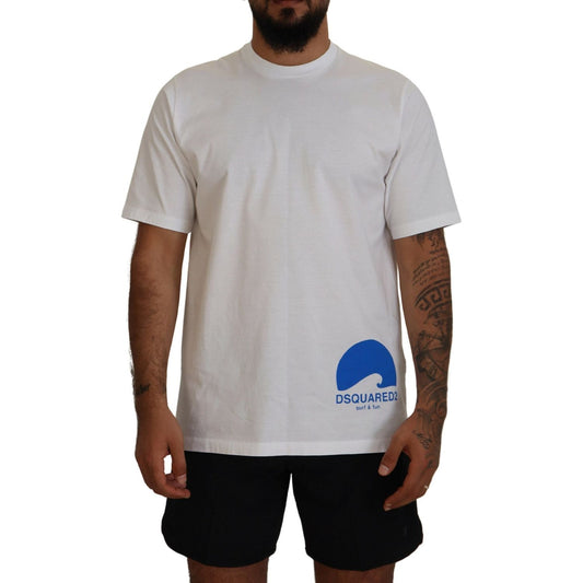 White Cotton Short Sleeves Crewneck T-shirt