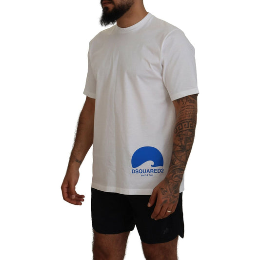 White Cotton Short Sleeves Crewneck T-shirt