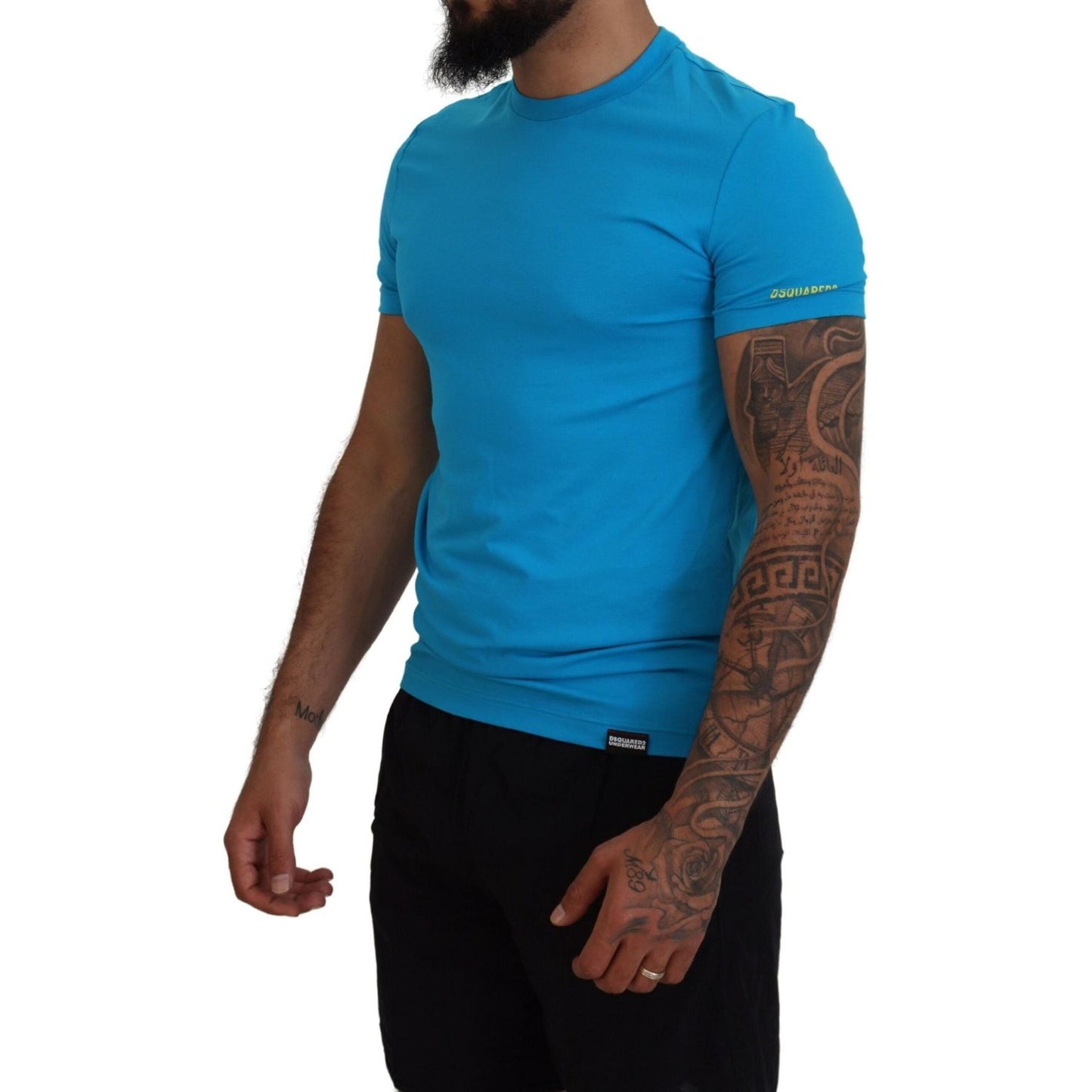 Blue Modal Short Sleeves Crewneck T-shirt