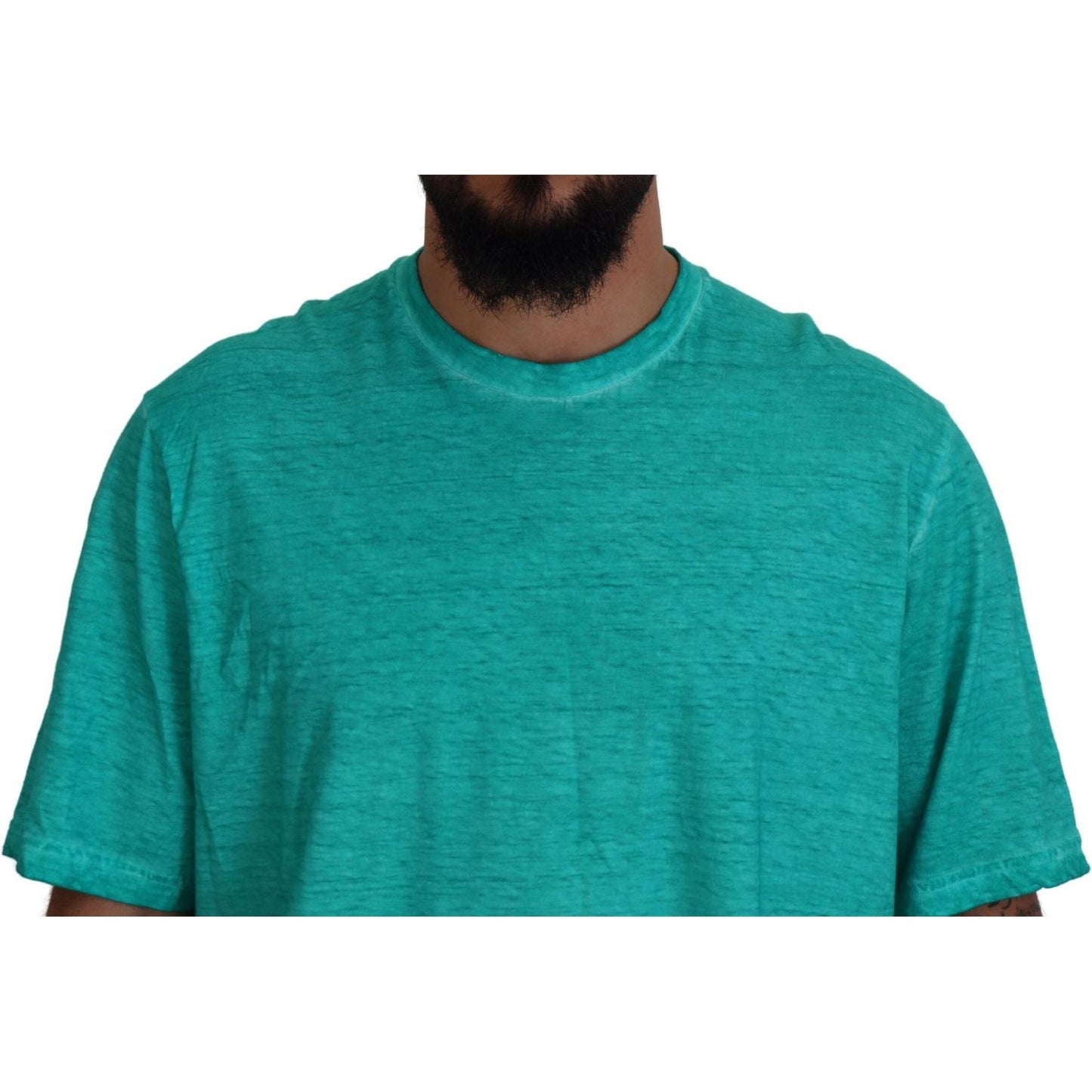 Light Green Cotton Linen Short Sleeves T-shirt