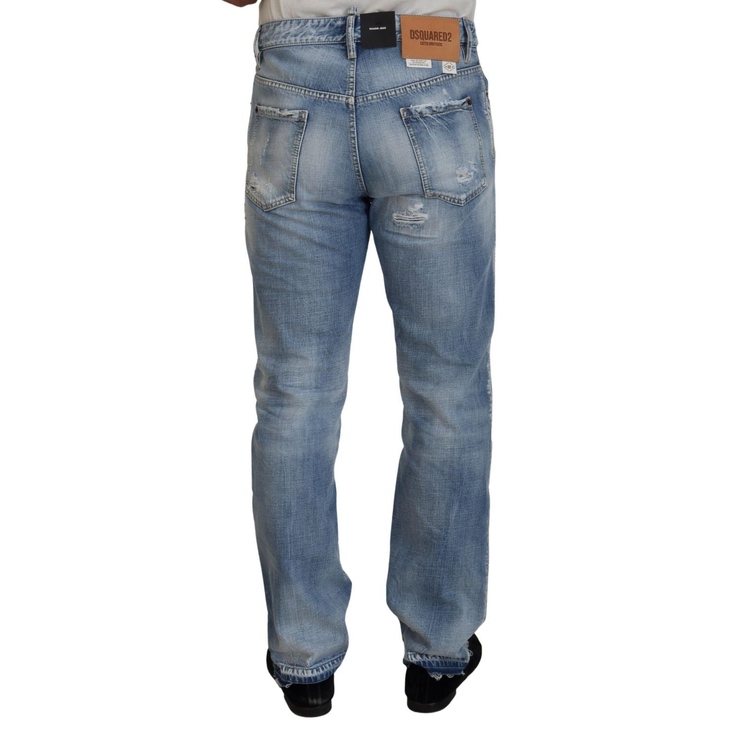 Dsquared² Blue Washed Straight Fit Men Casual Denim Jeans
