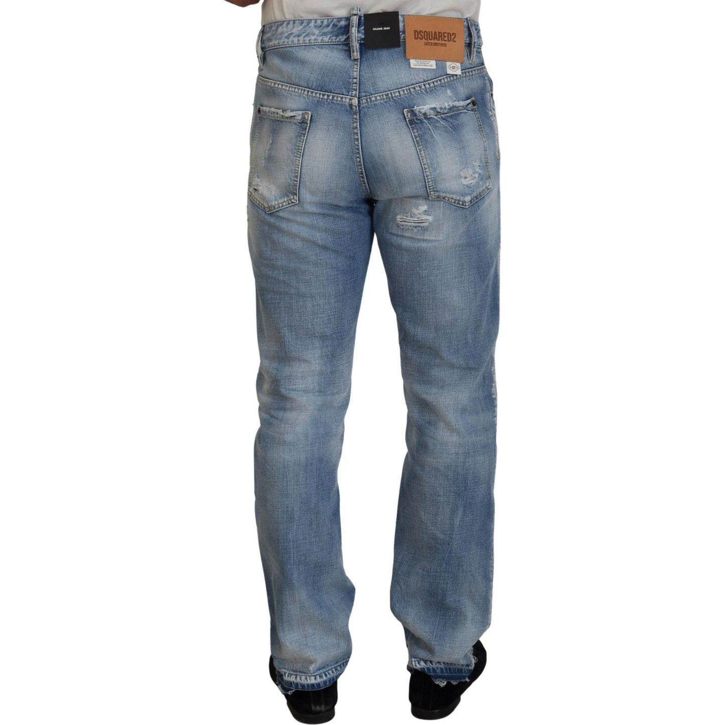 Blue Washed Straight Fit Men Casual Denim Jeans