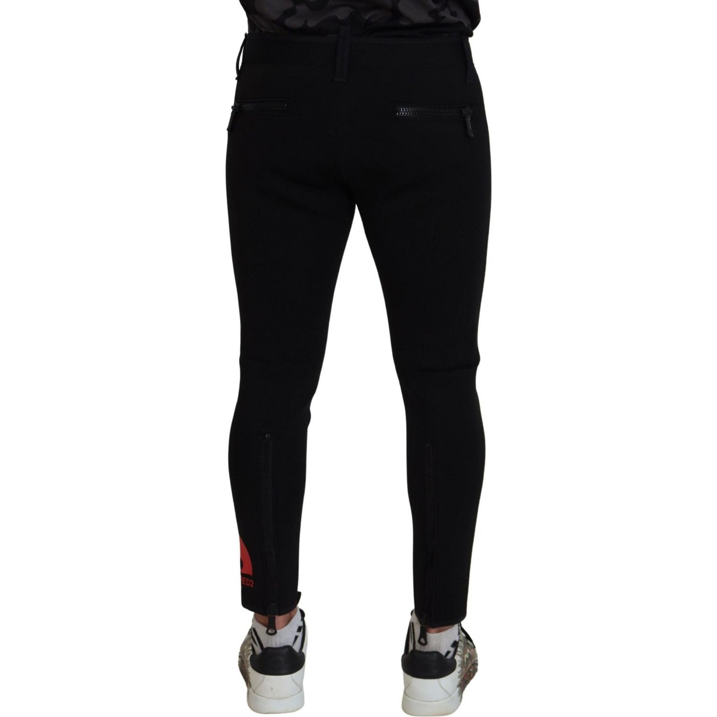 Back Polyamide Slim Fit Logo Print Pants