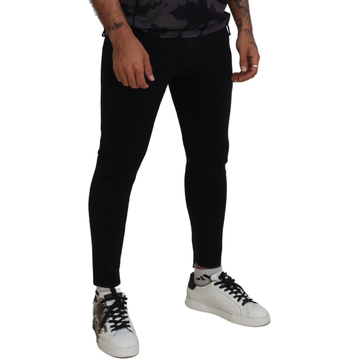 Back Polyamide Slim Fit Logo Print Pants