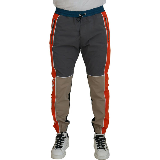 Multicolor Patchwork Cotton Jogging Pants