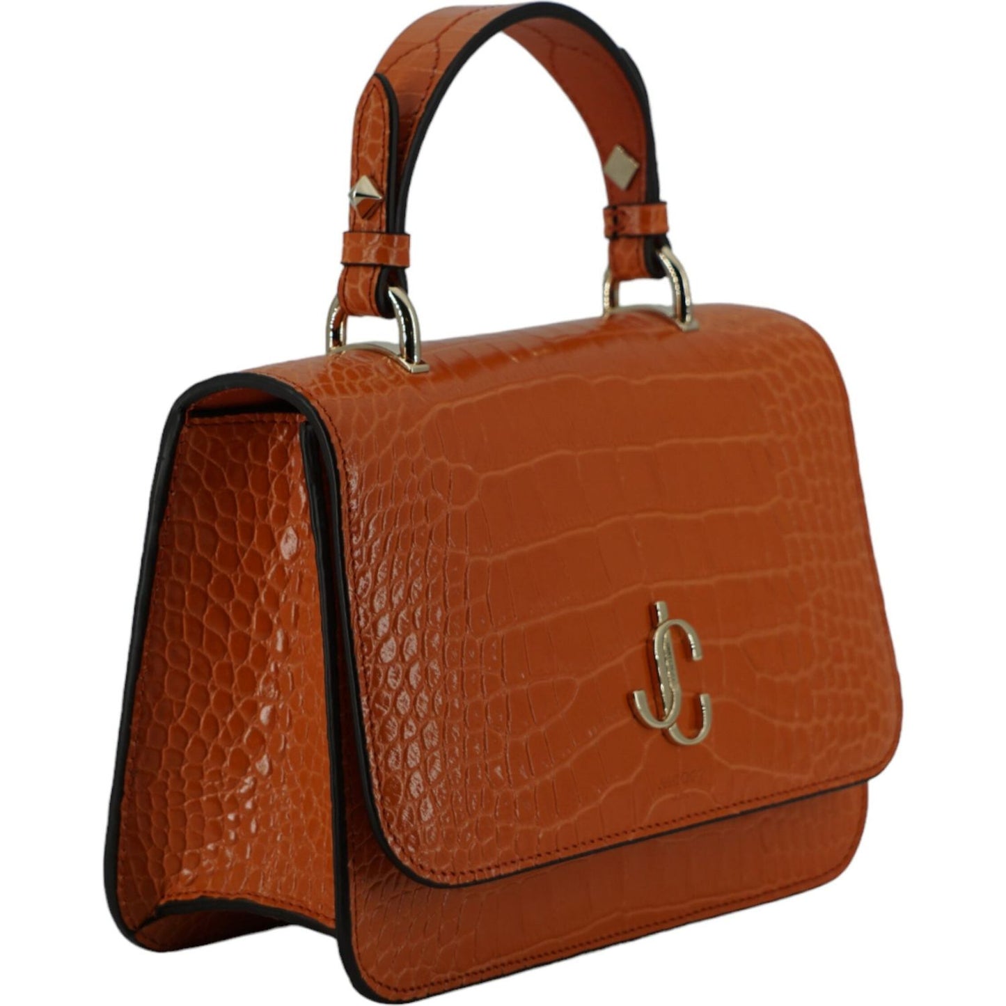 Orange Leather Top Handle and Shoulder Bag