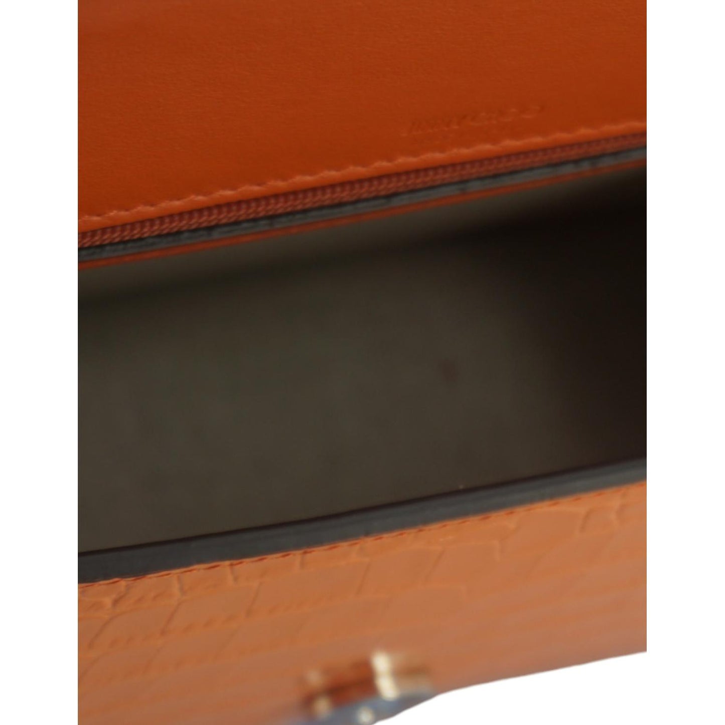 Orange Leather Top Handle and Shoulder Bag