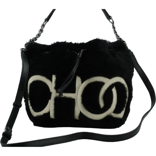 Black Leather Top Handle and Shoulder Bag