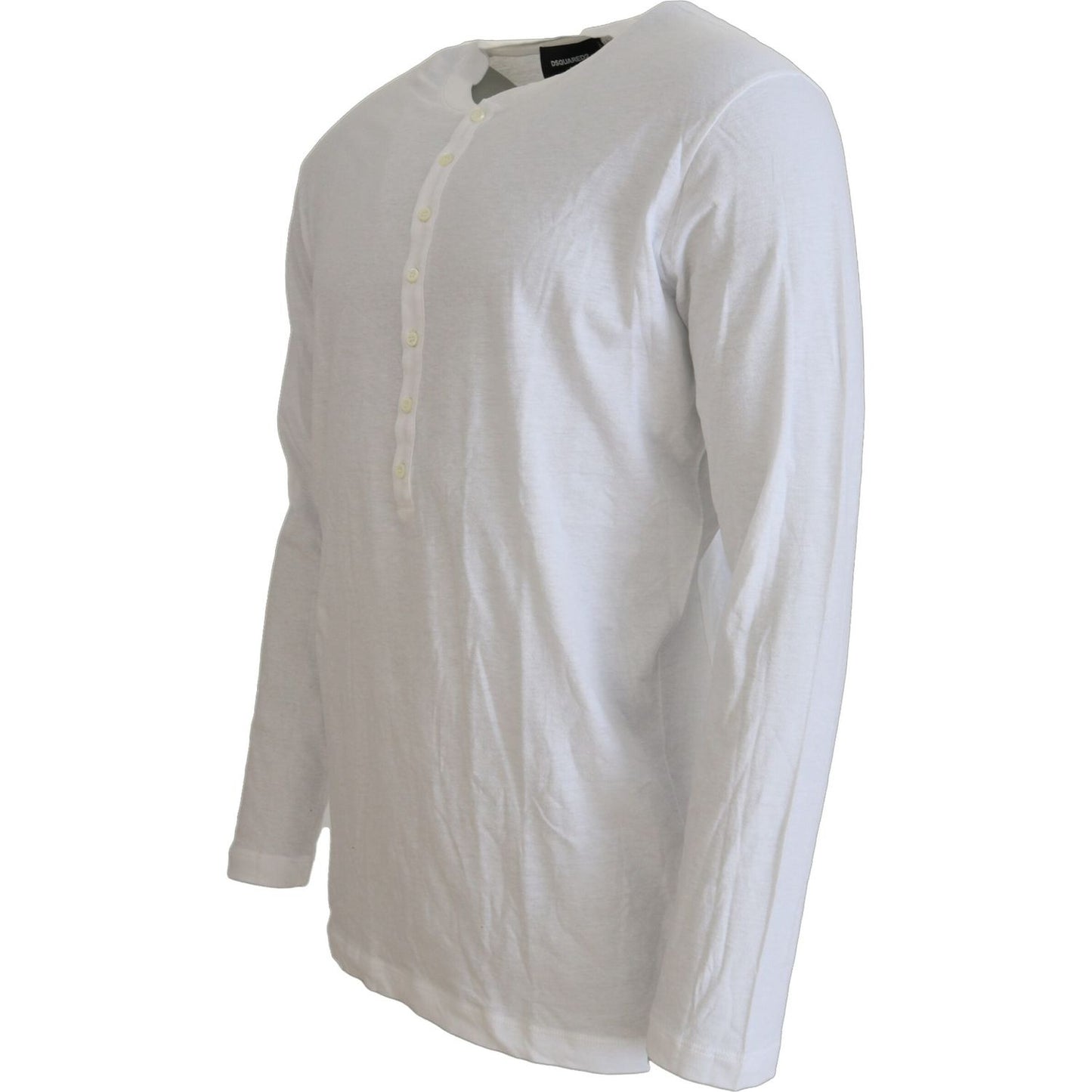 White Cotton Linen Long Sleeves Pullover Sweater