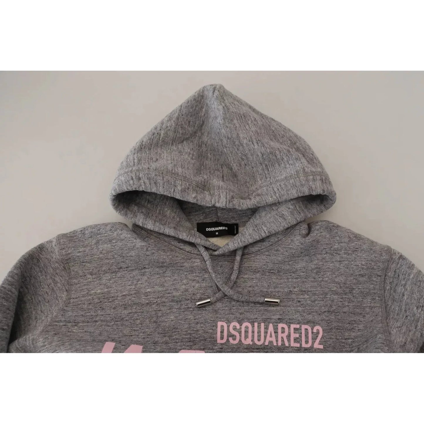 Gray Cotton Hooded Printed Men Pullover Sweater