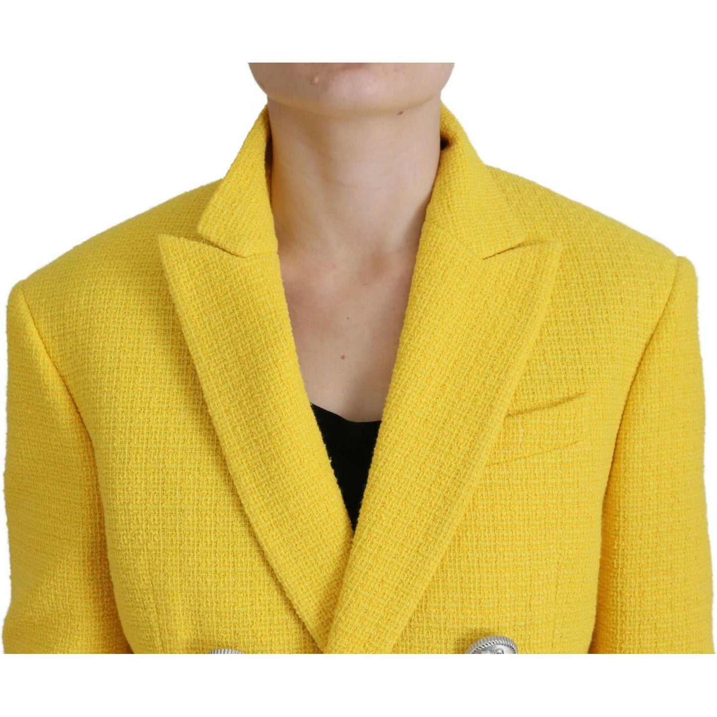 Yellow Peak Double Breasted Suit Blazer Short Set