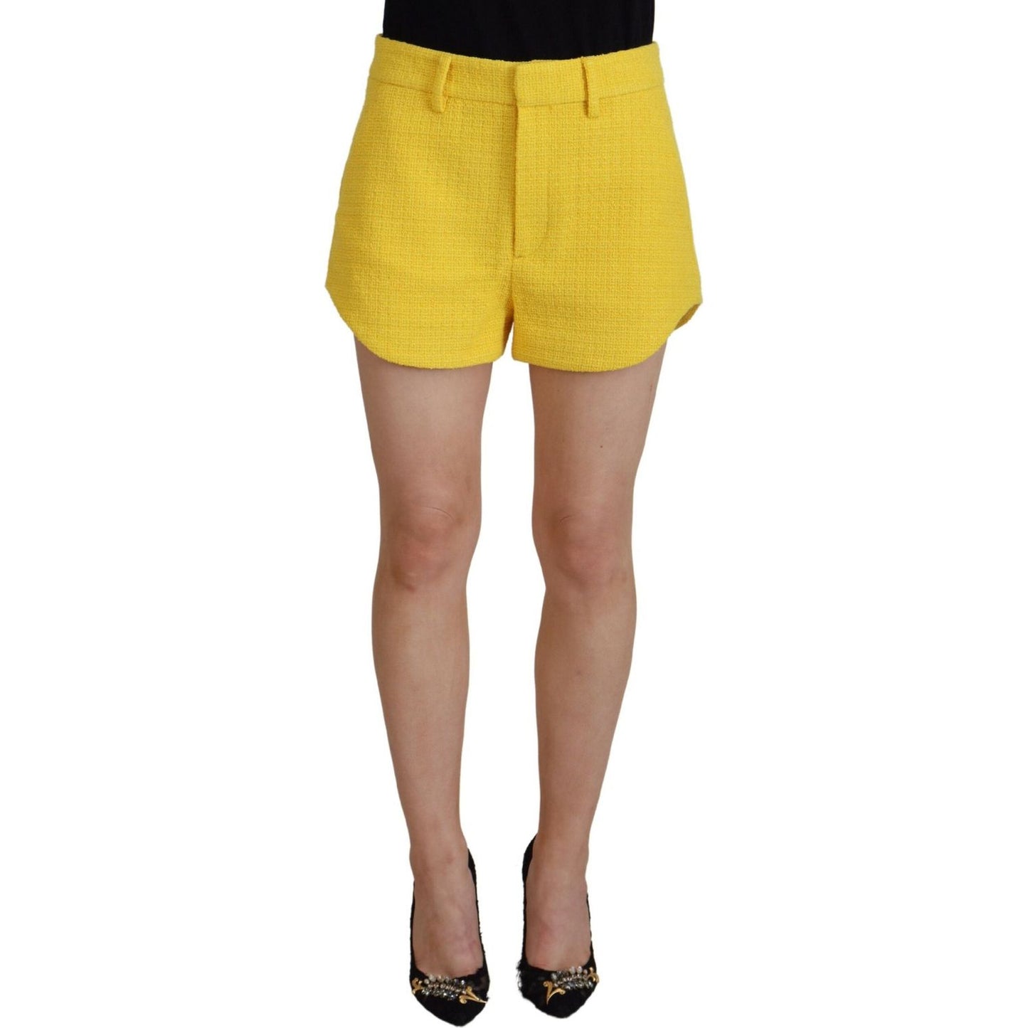 Yellow Peak Double Breasted Suit Blazer Short Set