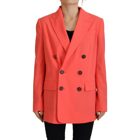 Pink Double Breasted Coat Blazer Jacket