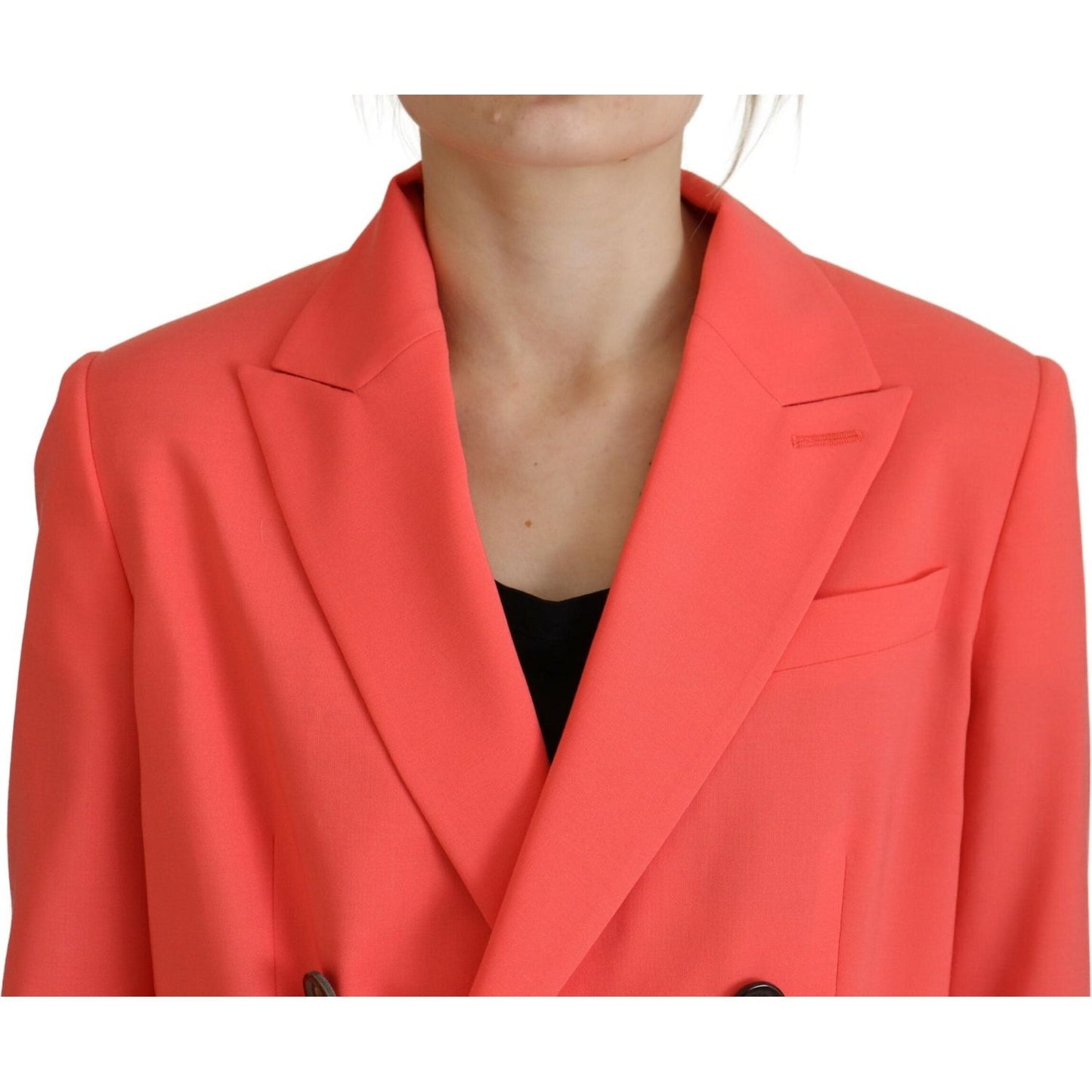 Pink Double Breasted Coat Blazer Jacket