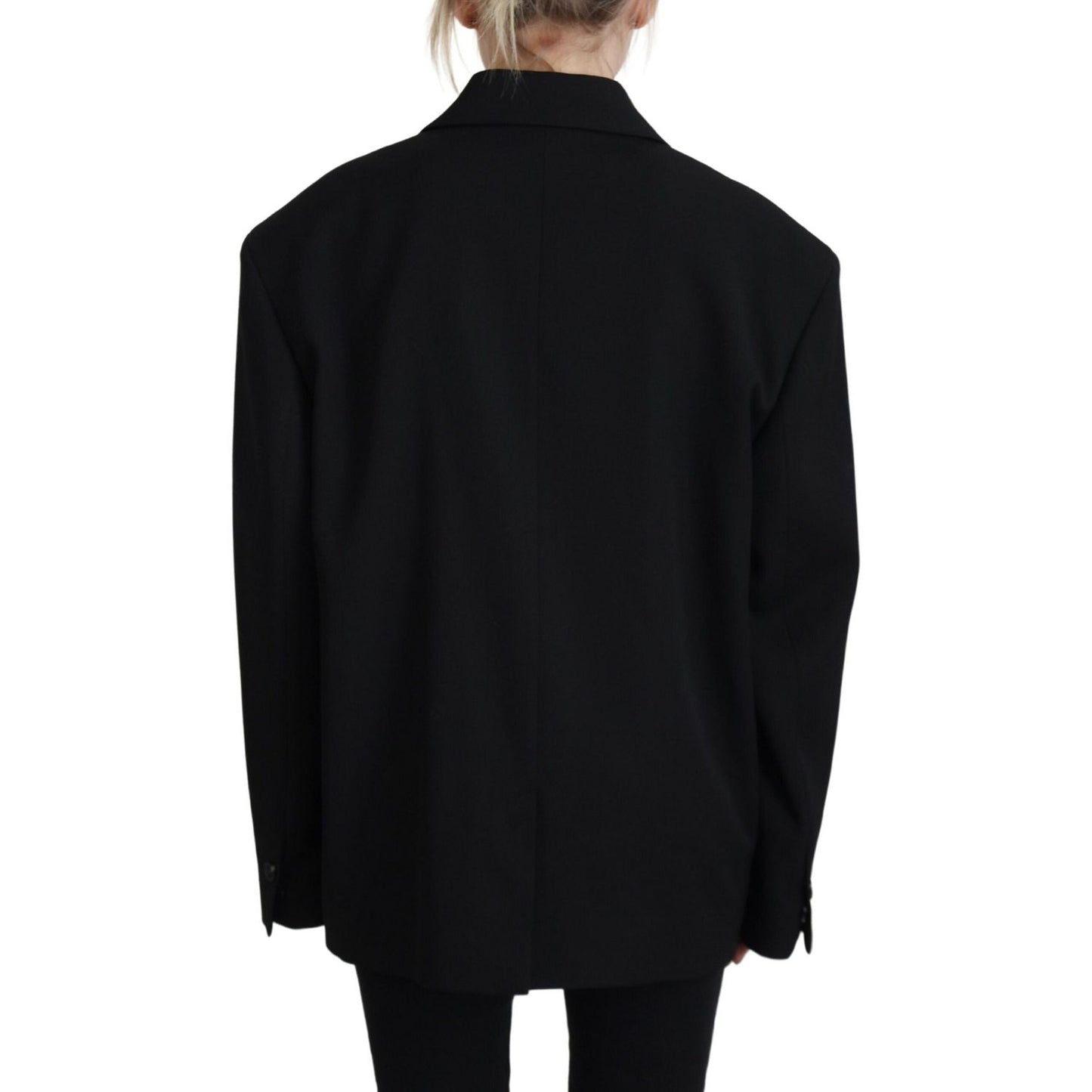 Black Double Breasted Coat Blazer Jacket