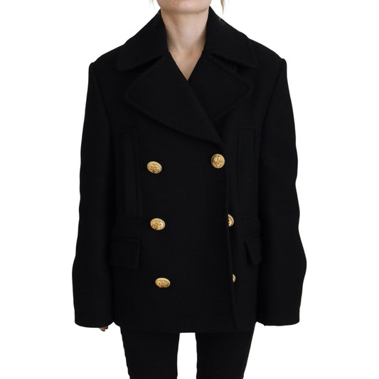 Black Double Breasted Coat Blazer Jacket