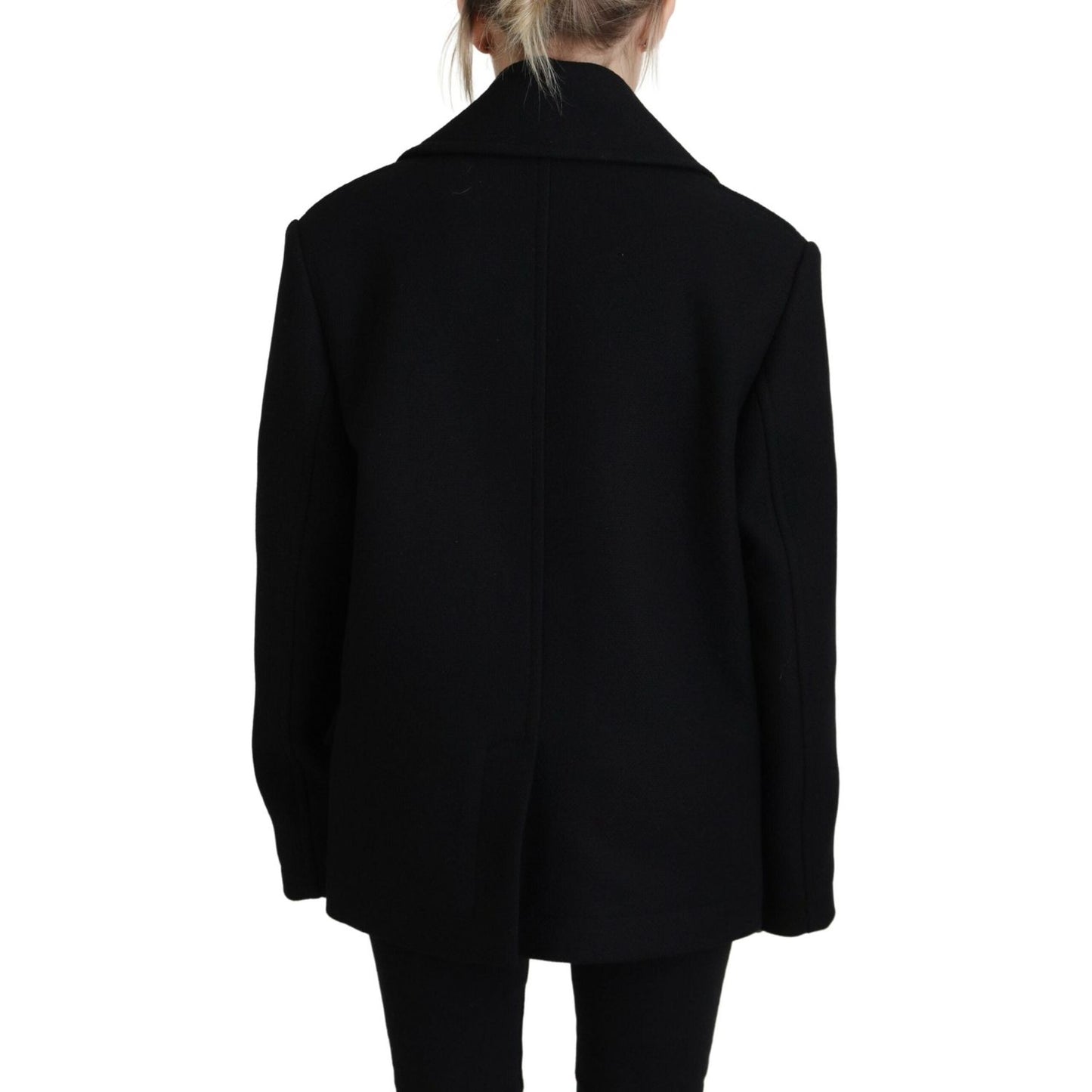 Black Double Breasted Coat Blazer Jacket