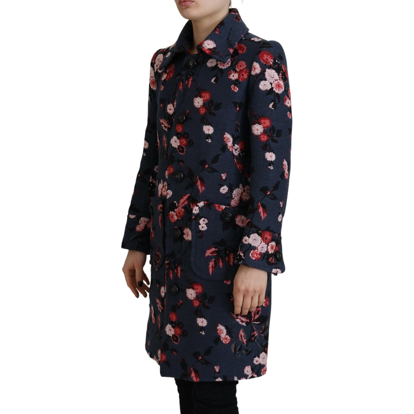 Multicolor Printed Women Long Coat Blazer Jacket