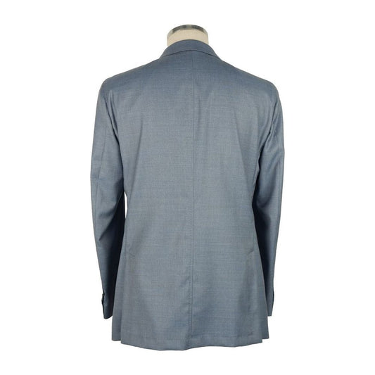 Elegant Summer Men's Light Blue Wool Jacket