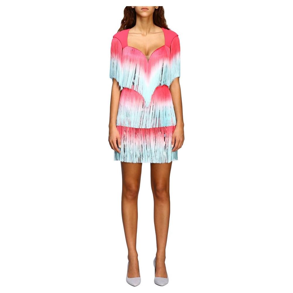 Elegant Pink Fringe Cocktail Dress