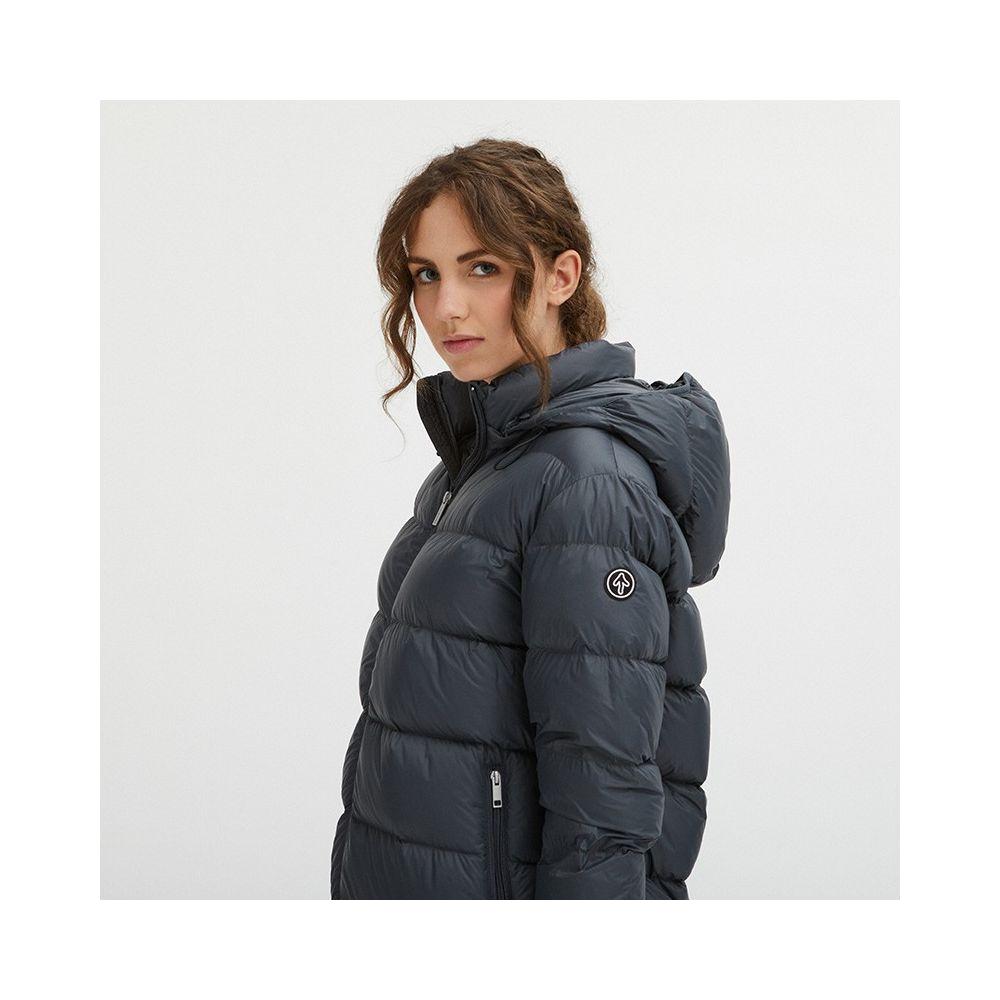 Luxurious Padded Hooded Jacket in Dark Grey