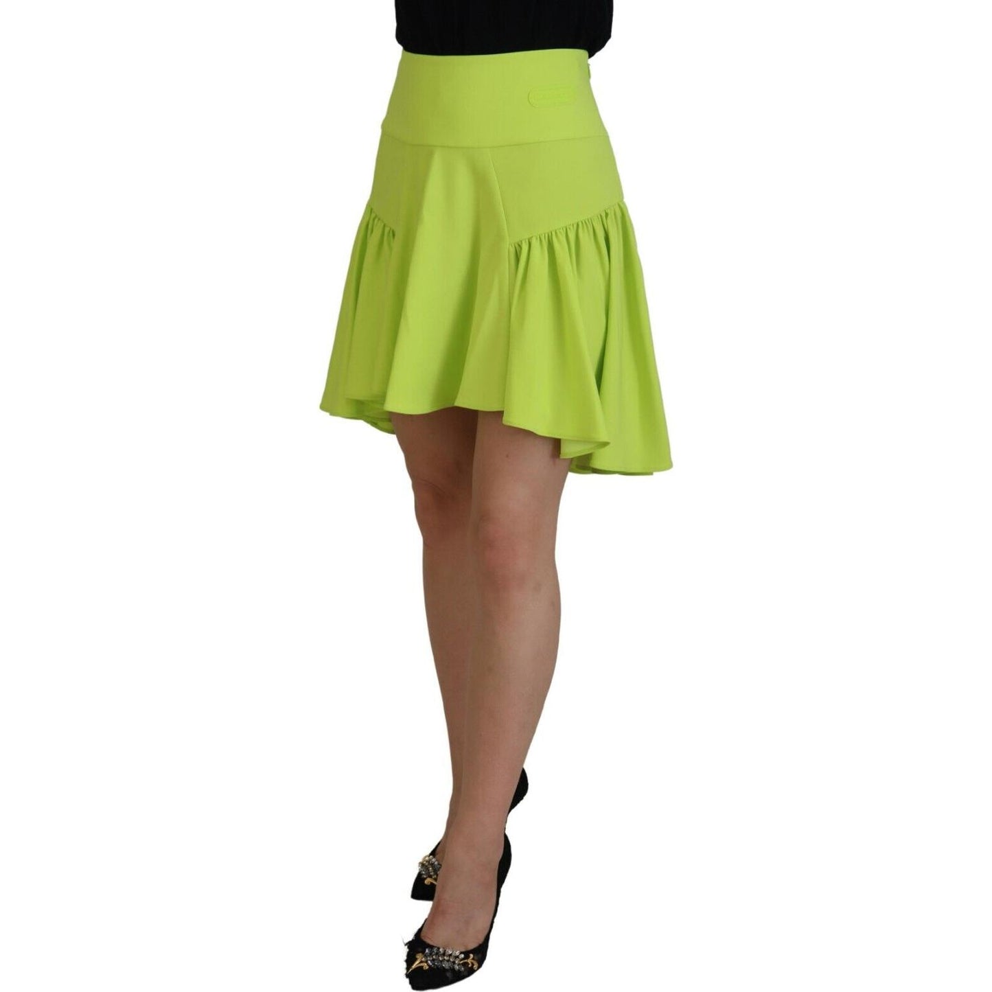 Dsquared² Green High Waist A-line Pleated Mini Women Skirt Dsquared²