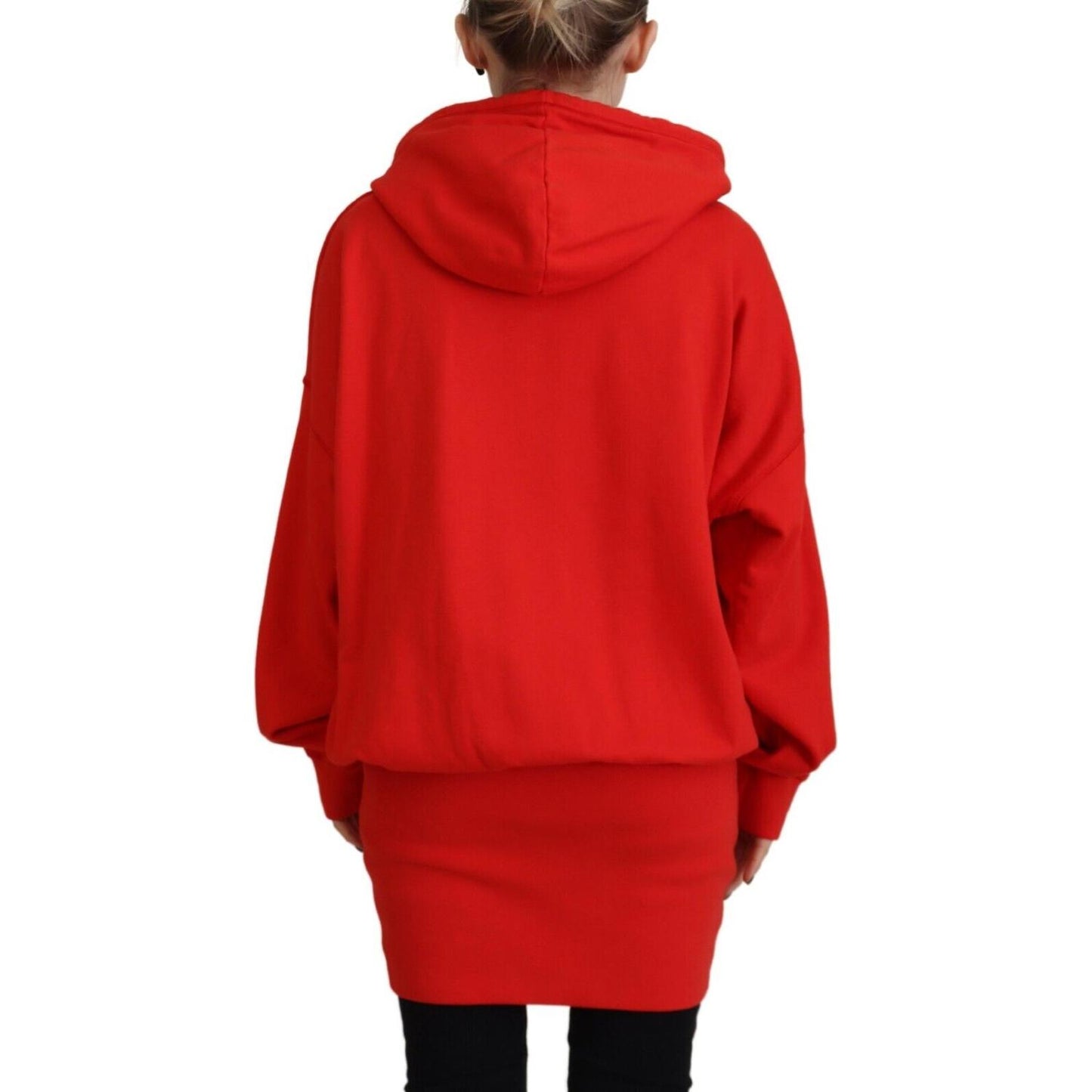 Red Logo Print Cotton Hoodie Sweatshirt Sweater