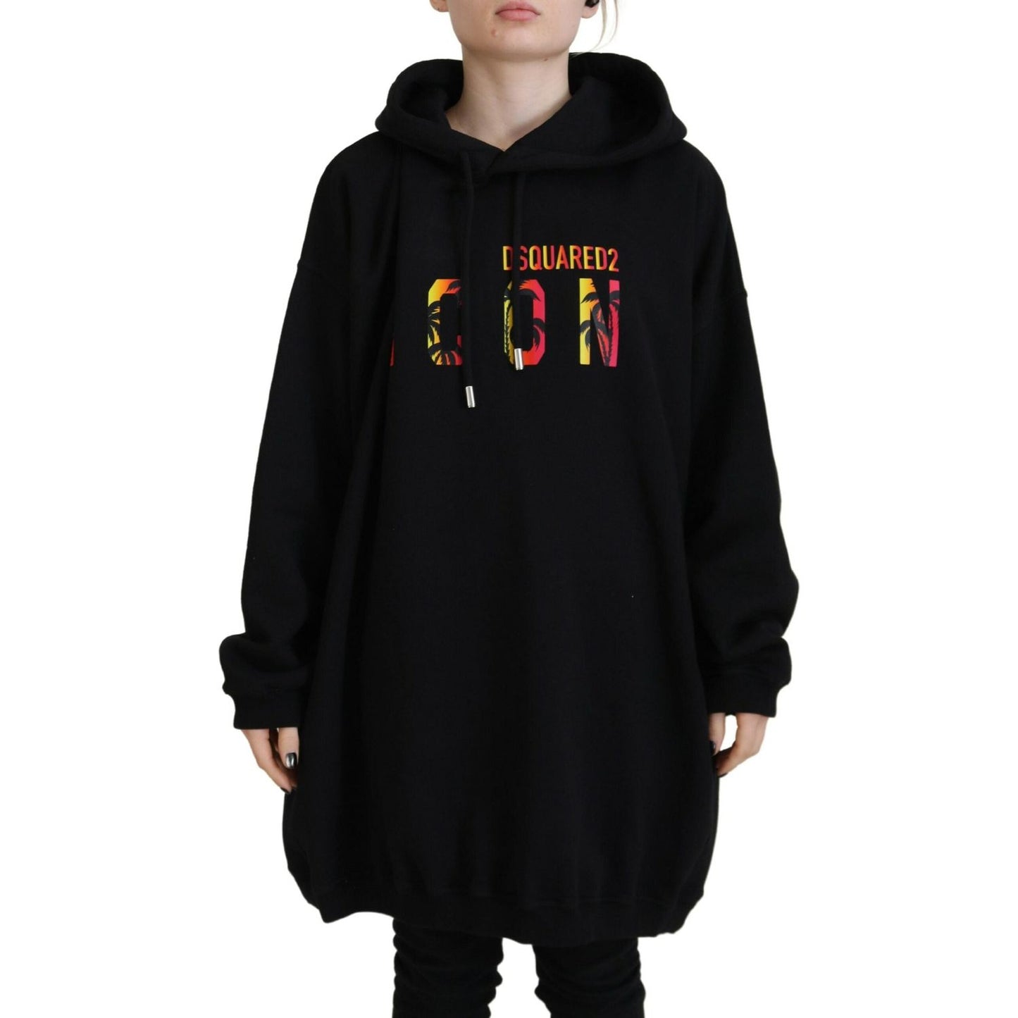 Black Mini Icon Cotton Hoodie Sweatshirt Sweater