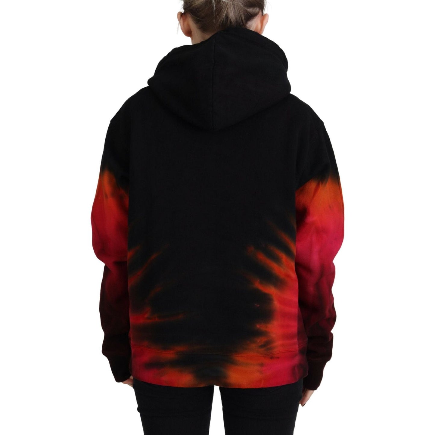 Black Red Dye Cotton Hoodie Sweatshirt Sweater