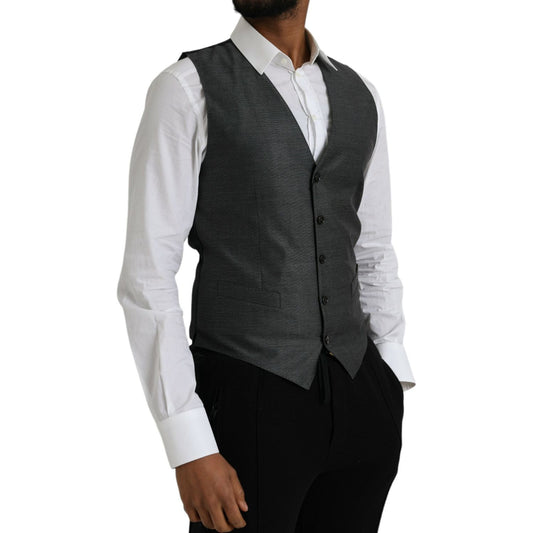 Gray Wool Formal Dress Waistcoat Vest