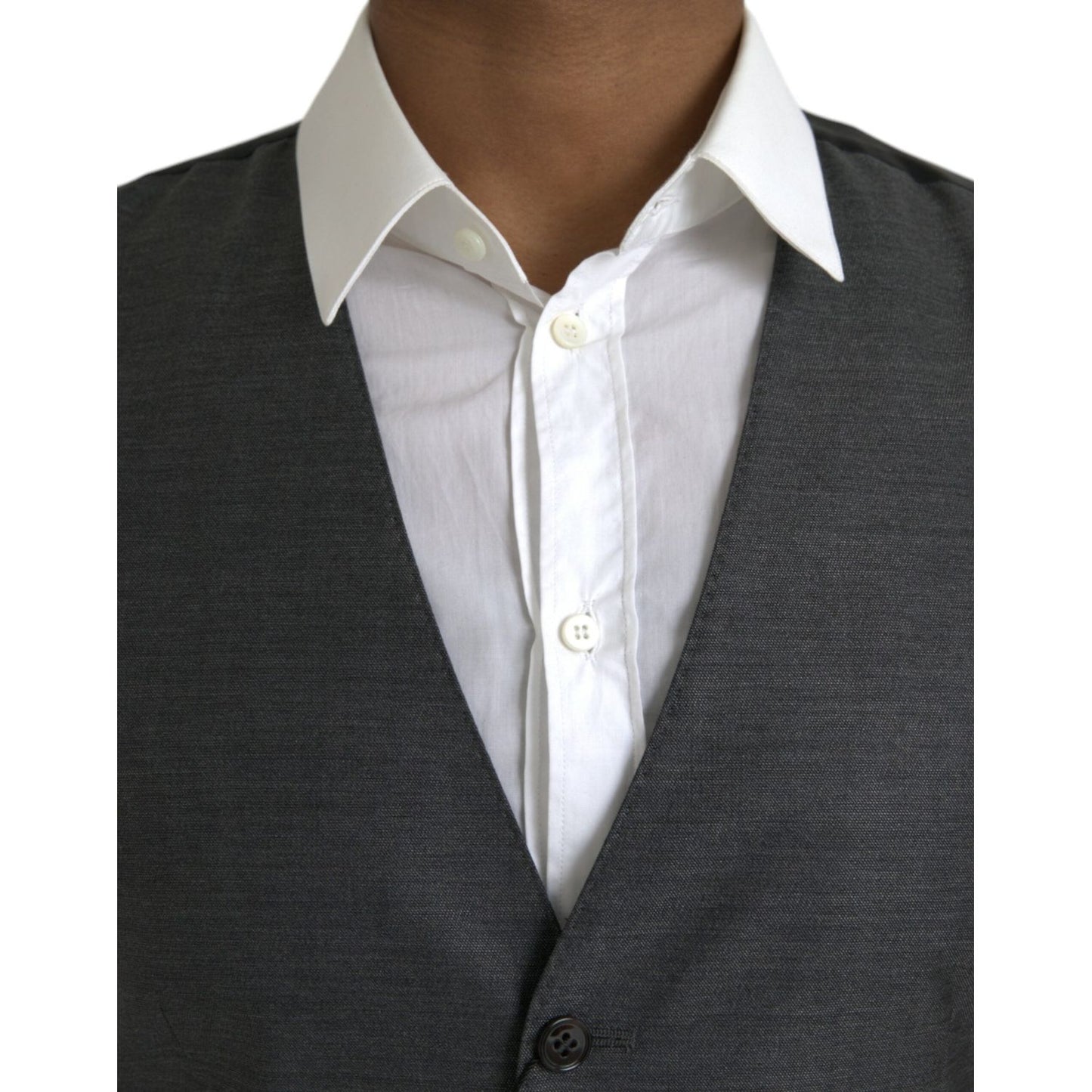 Gray Wool Formal Dress Waistcoat Vest