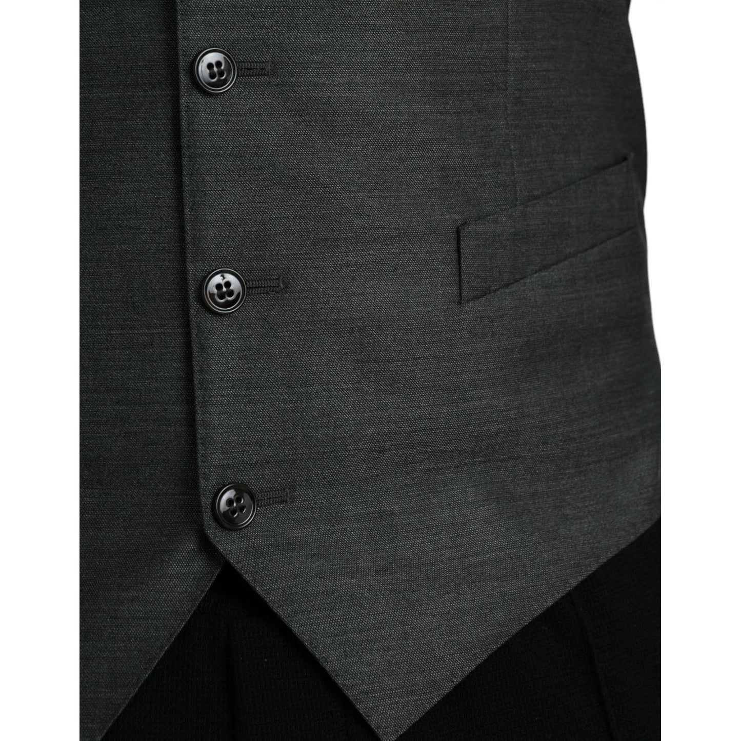 Gray Wool Formal Dress Waistcoat Vest