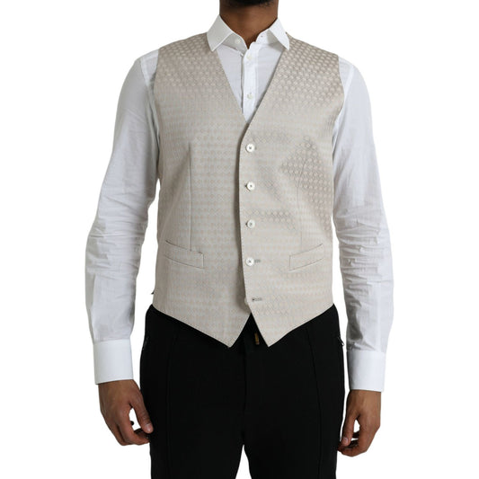 Off White Cotton Waistcoat Dress Formal Vest