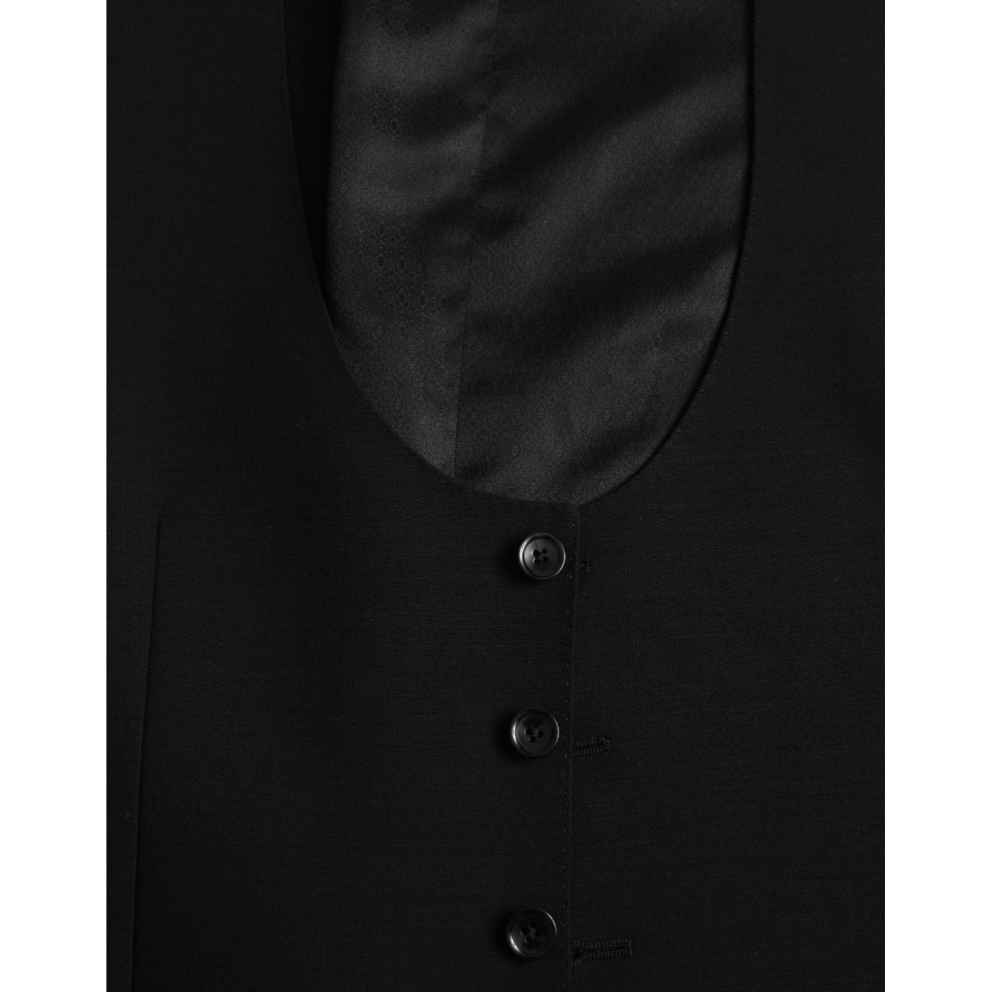 Black Wool Waistcoat Dress Formal Vest