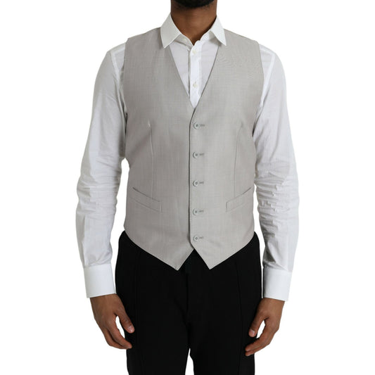 Light Gray Wool Formal Dress Waistcoat Vest