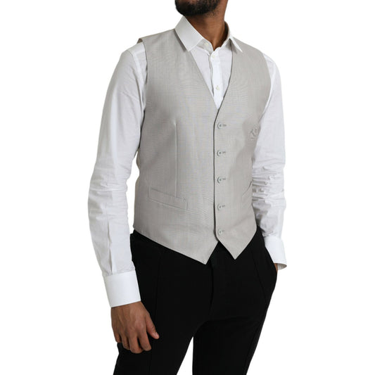 Light Gray Wool Formal Dress Waistcoat Vest