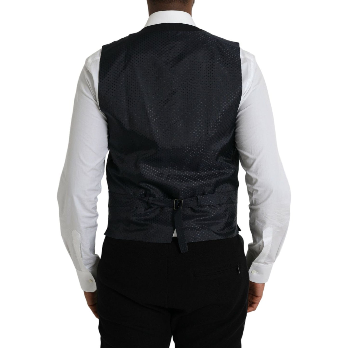 Black Wool Waistcoat Dress Formal Vest