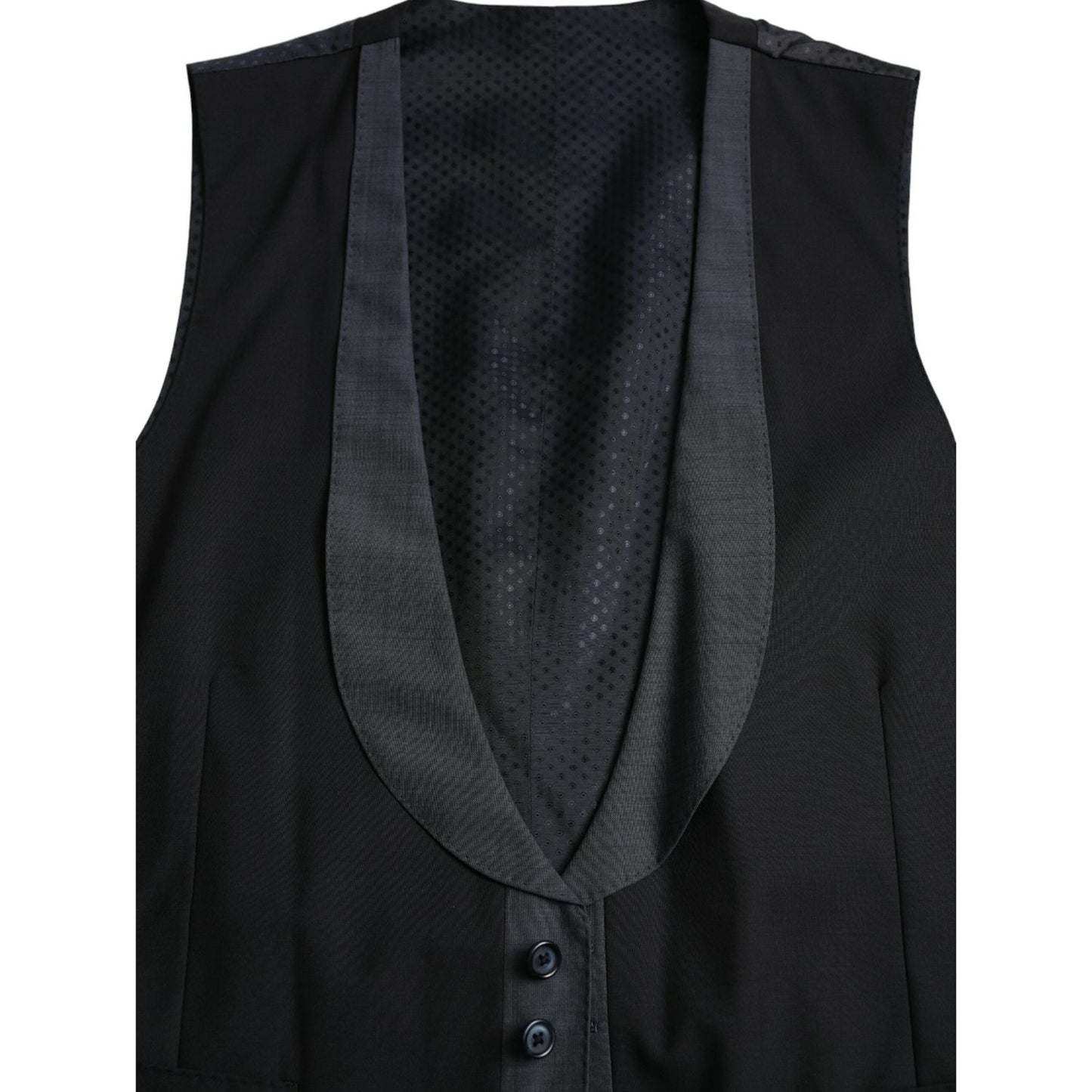 Black Wool Waistcoat Dress Formal Vest