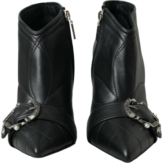 Black Devotion Quilted Buckled Boots Shoes