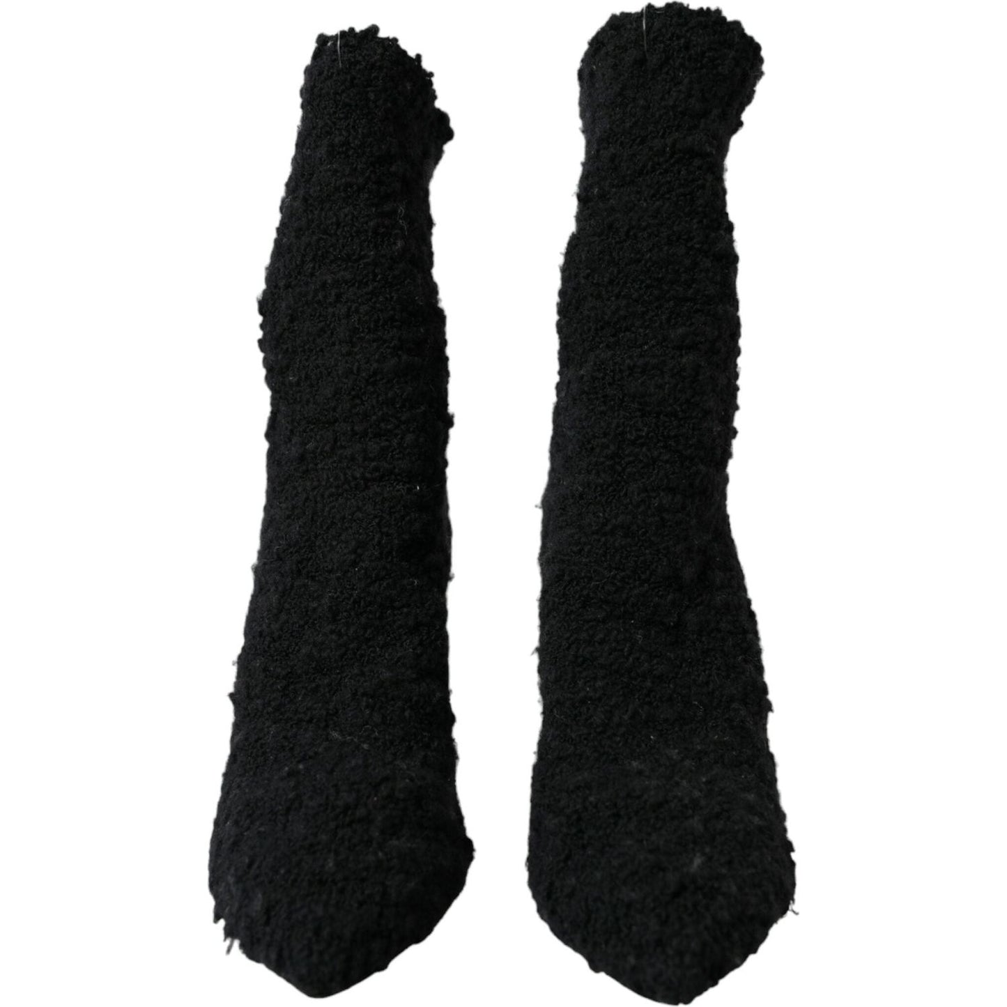 Dolce & Gabbana Black Stiletto Heels Mid Calf Boots Shoes
