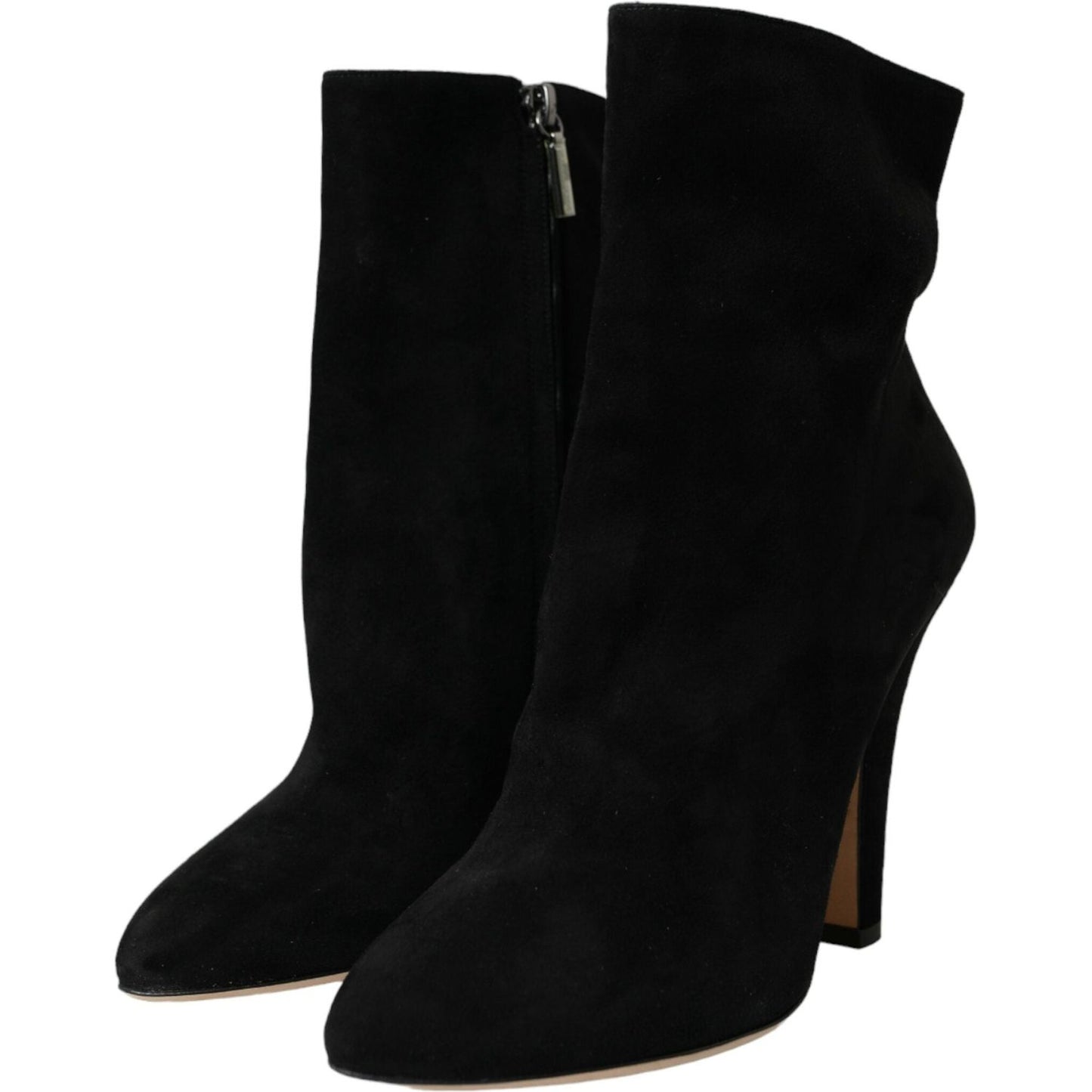 Dolce & Gabbana Black Suede Leather Ankle Heels Boots Shoes Dolce & Gabbana