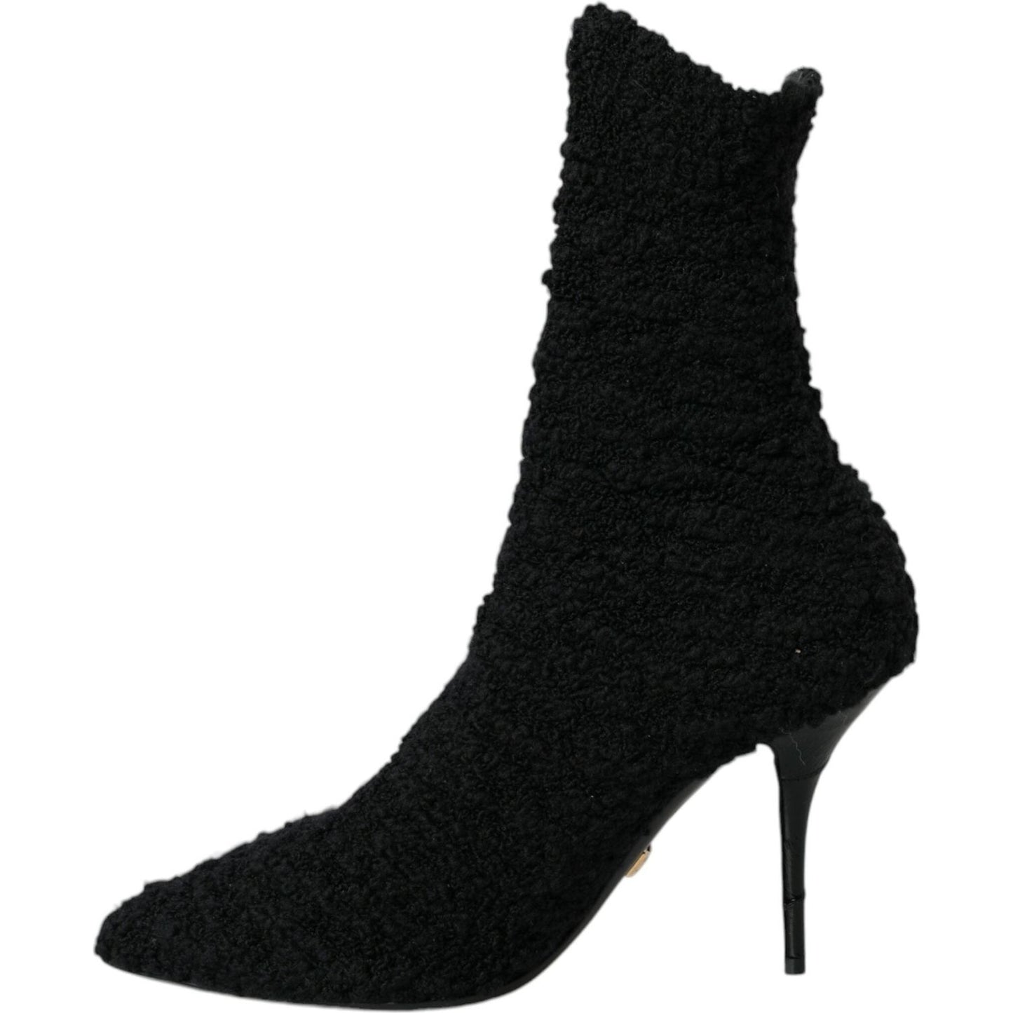 Black Suede Leather Ankle Heels Boots Shoes