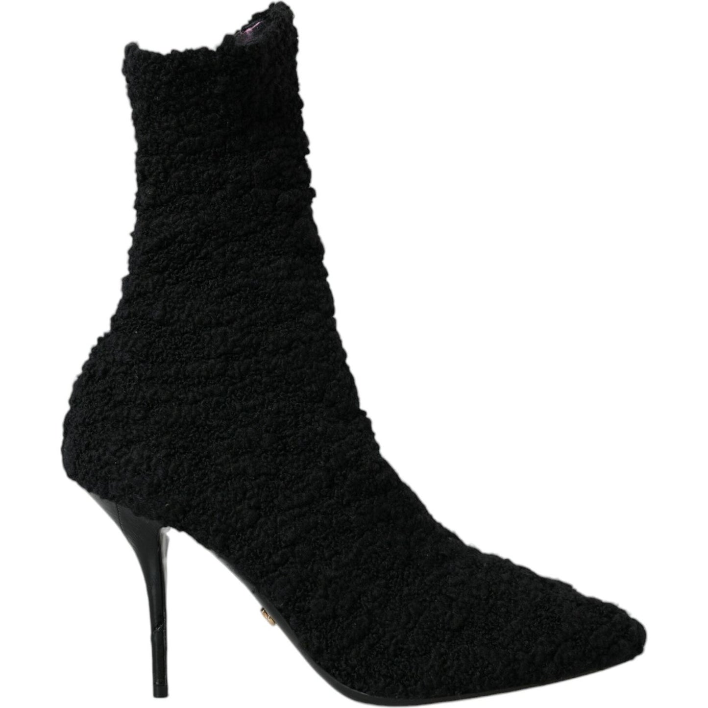 Black Suede Leather Ankle Heels Boots Shoes