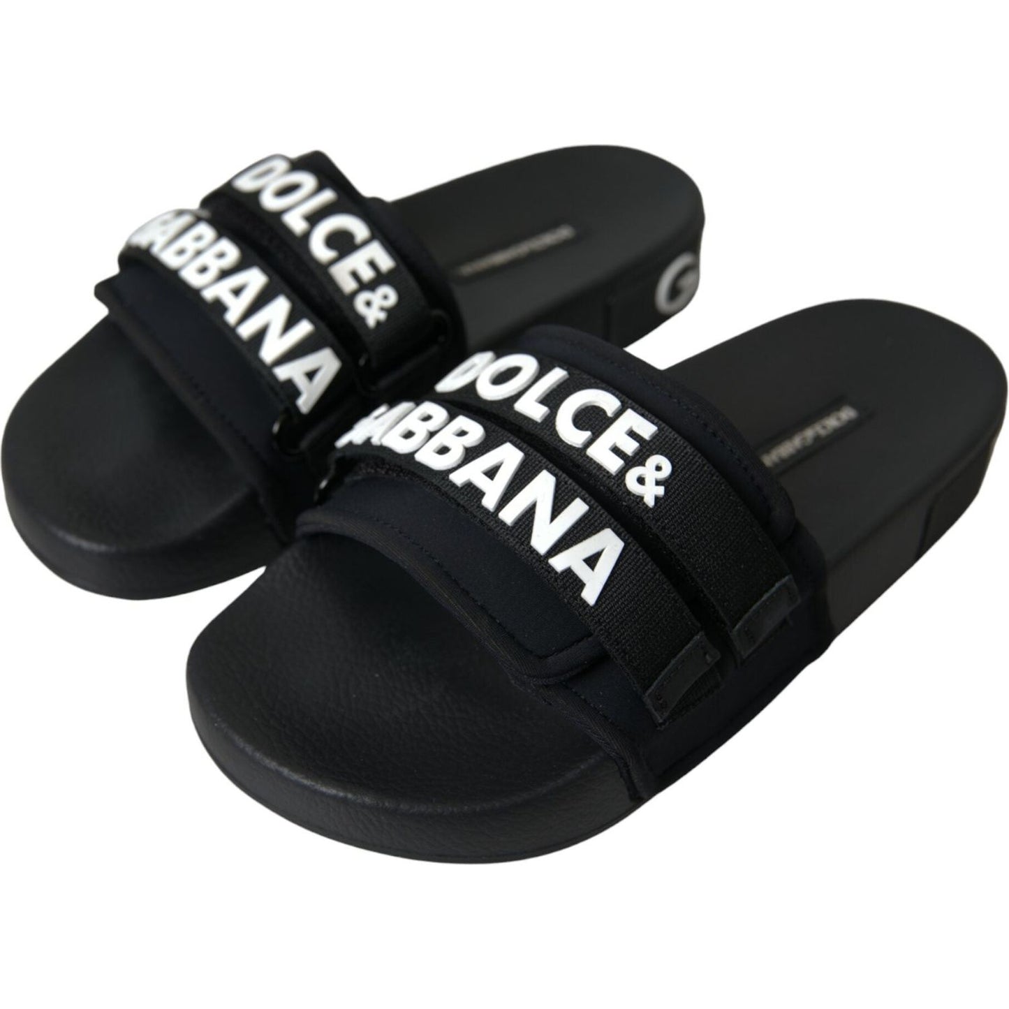 Black Neoprene Slides Flats Beachwear Shoes